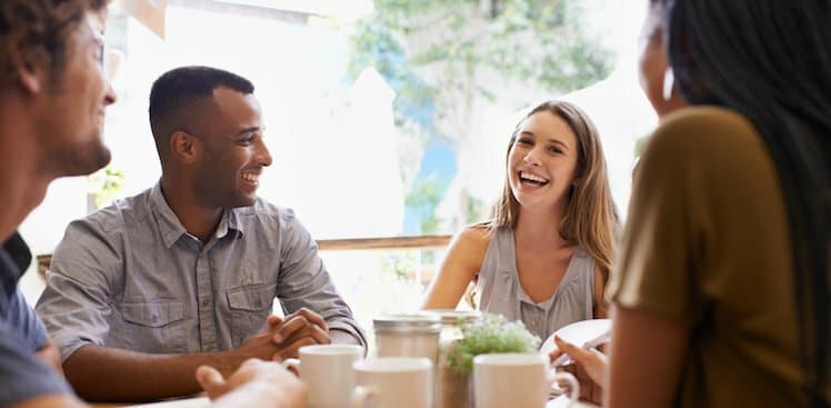 group at coffee shop