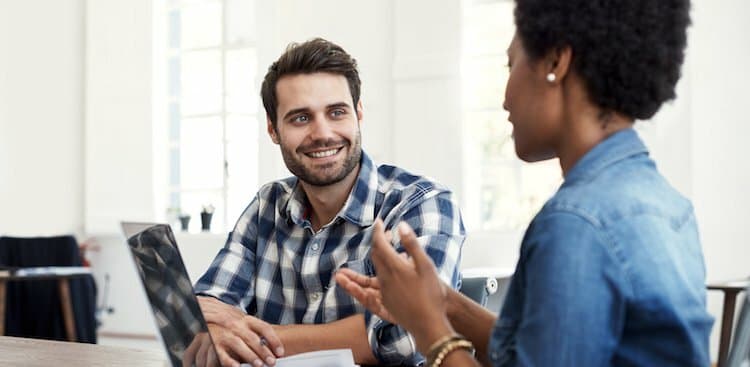 person in interview talking