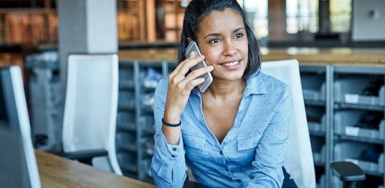 person on phone