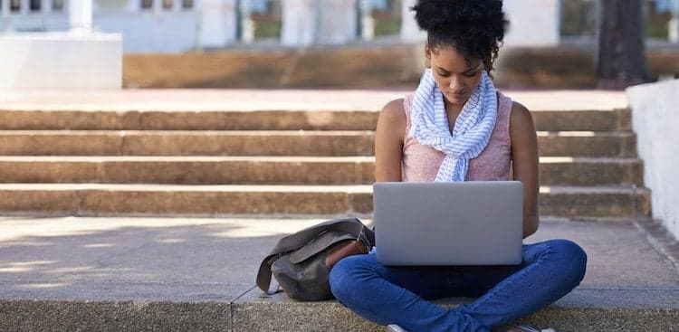 student on laptop