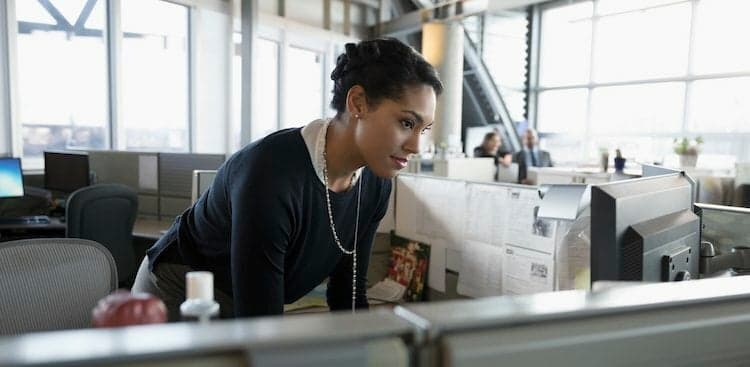 person on computer