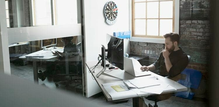 person on computer