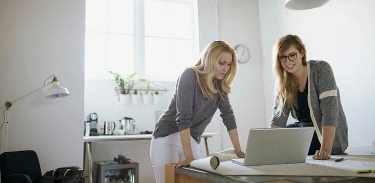 two people working