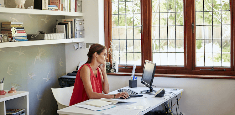person working at home office