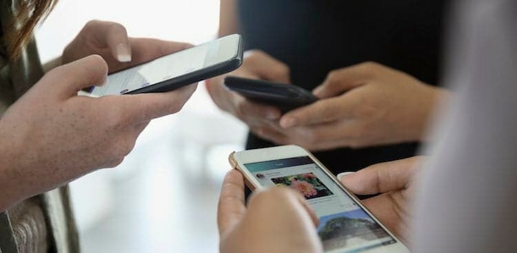 people on phones
