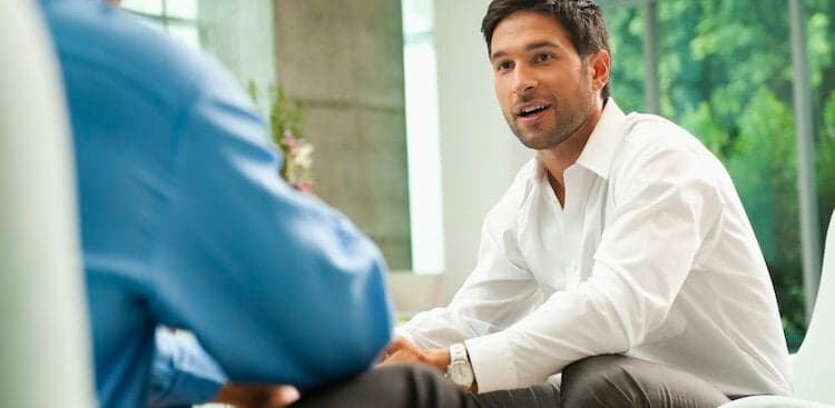 person in interview