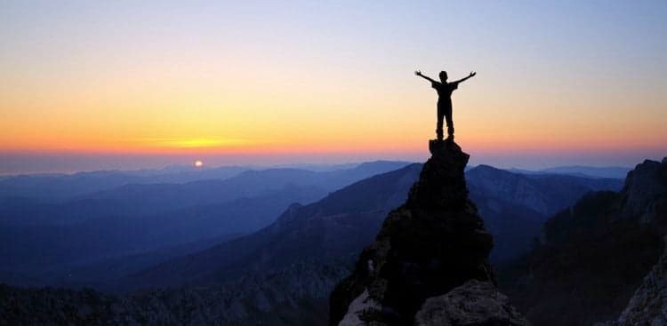 person on mountain