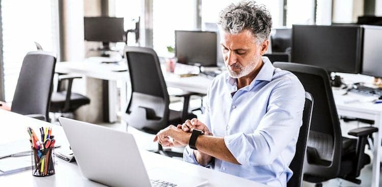 person checking watch