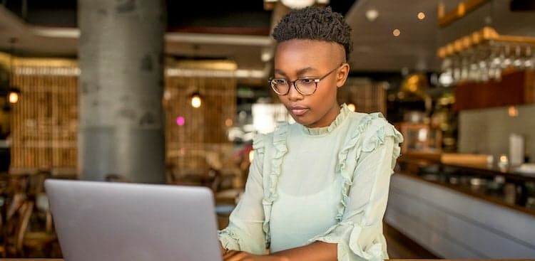 person on laptop