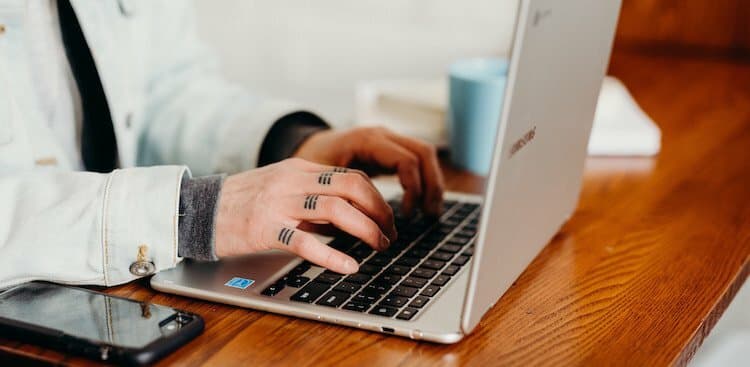 person on laptop