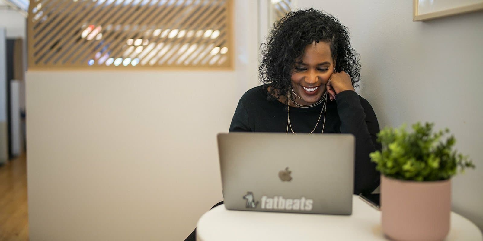 employee working on a laptop
