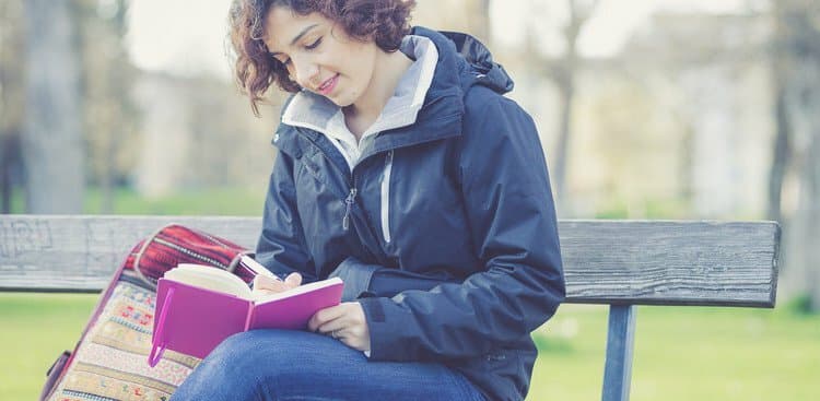 woman looking at computer description