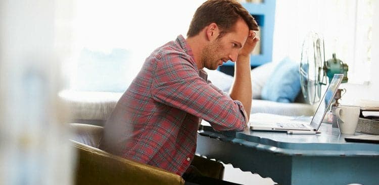 man frustrated at work