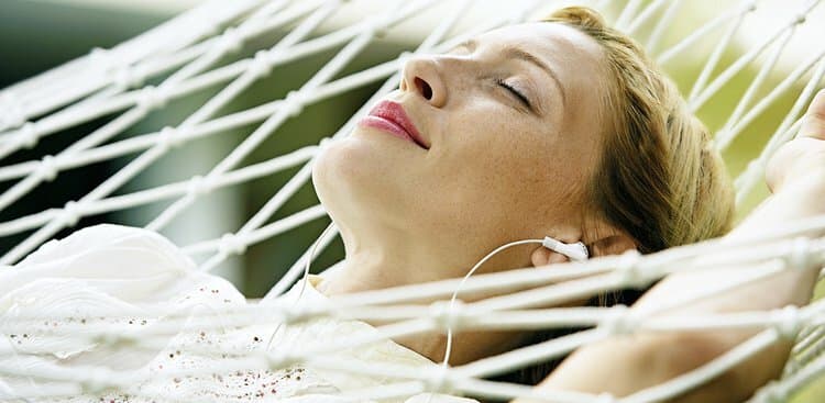 woman on hammock