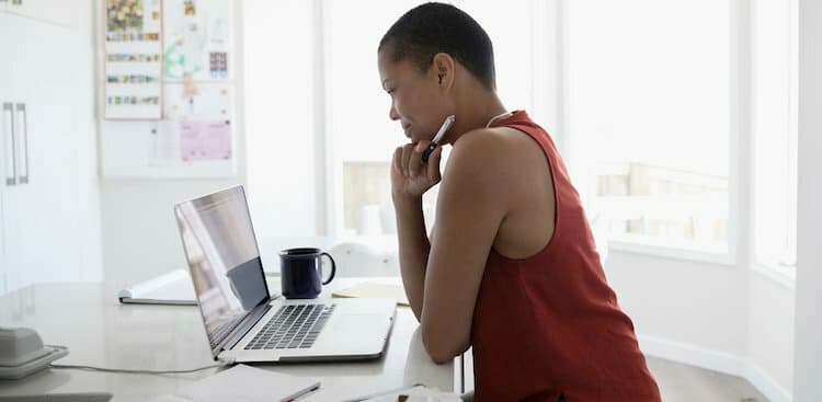 person working on computer